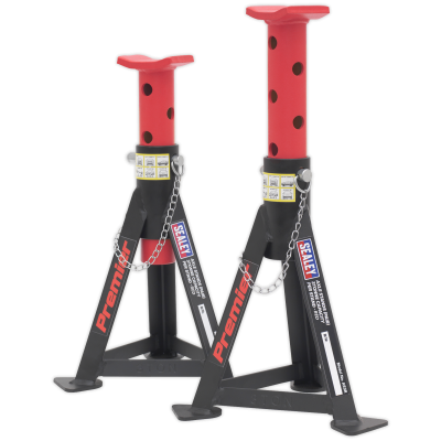 Axle Stands (Pair) 3 Tonne Capacity per Stand - Red